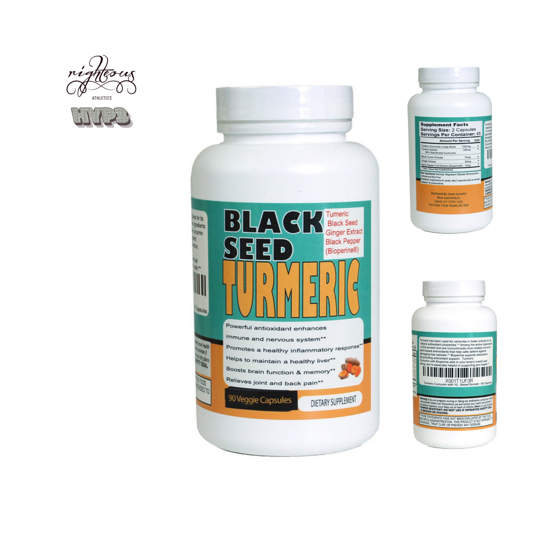 Black Turmeric Capsules Righteous Athletics Nutrition